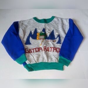 Vintage Kids Gator Patrol Sweatshirt Made in USA Size M (5-6) Retro Alligator